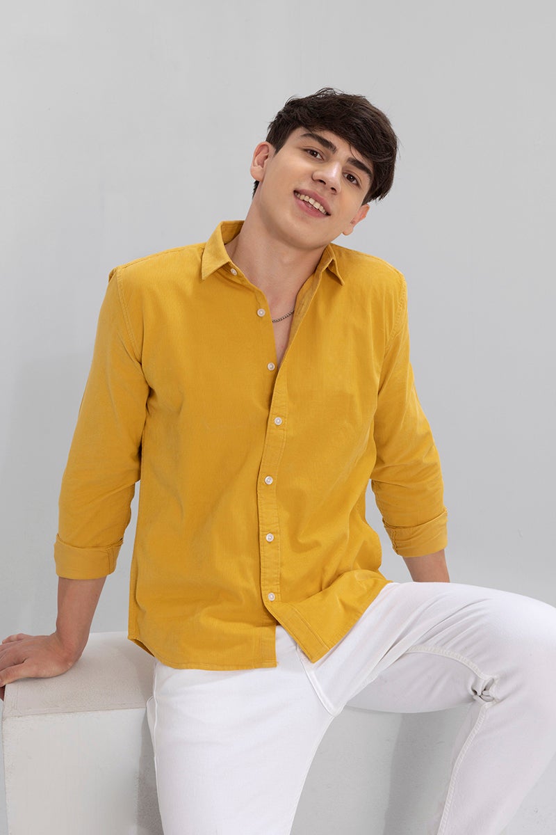 SNITCH Authentic Mustard Corduroy Shirt - Image 3